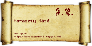 Haraszty Máté névjegykártya