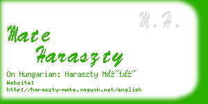 mate haraszty business card